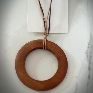 Wood pendant necklace handmade